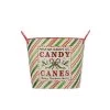 Festive 29cm Red Green & White Candy Cane Metal Bucket