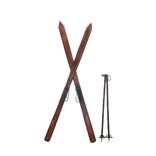 Festive Wooden Pair Of Skis 250cm 1 Festive Wooden Pair Of Skis 250cm