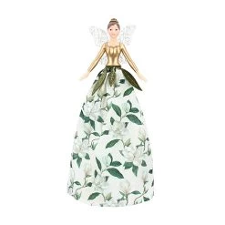 Gisela Graham Large Magnolia Fabric & Resin Tree Top Fairy