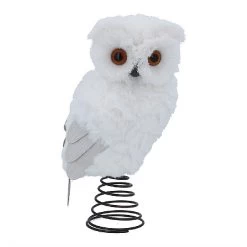 Gisela Graham White Plush Owl Tree Topper