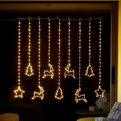 Three Kings Warm White Festive Curtain Lights