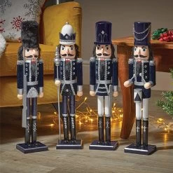 Three Kings Navy & Silver Extra Large Nutcracker (Assorted Designs)