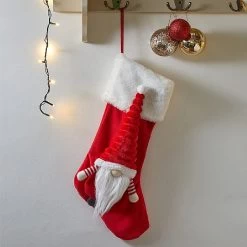 Three Kings Hanging Gonk Stocking Red