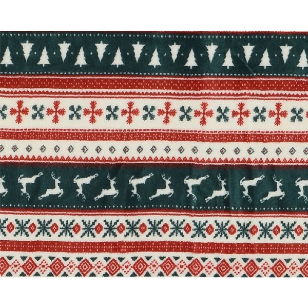 Decoris Stripey Green & Red Deer Throw 2 Decoris Stripey Green & Red Deer Throw - Image 2