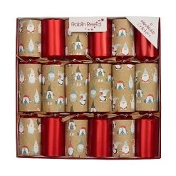 Robin Reed 12" Festive Gnomes Christmas Crackers - Pack Of 6