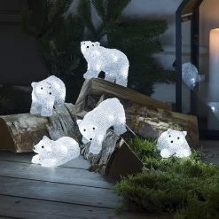 Konst Smide 5 Piece LED Acrylic Polar Bear Light Set