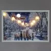 Snowtime Fibre Optic 60x40cm Watching The Sleigh Canvas By Richard Macneil (Battery Operated)