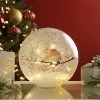 Festive Large Robin Led Crackle Bauble