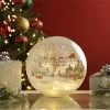 Festive Large Village Led Crackle Bauble