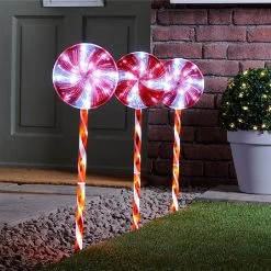 Festive Set Of 3 Candy Pop Pathfinder Lights