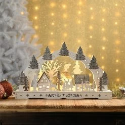 Festive Wooden Led Reindeer Candle Arch