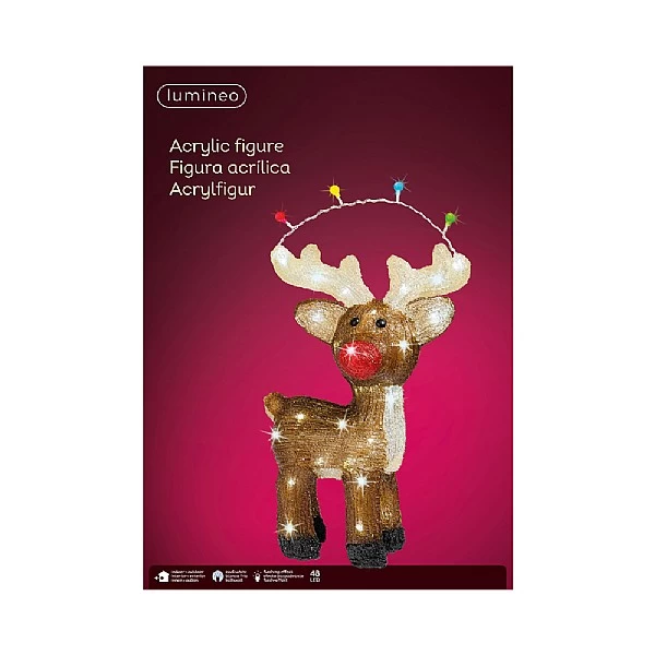 Lumineo Flashing Acrylic Led Deer 47cm 2 Lumineo Flashing Acrylic Led Deer 47cm - Image 2