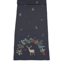 Peggy Wilkins Fern Arch Pewter 14x75" Table Runner