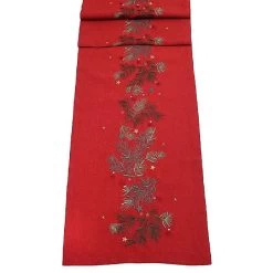 Peggy Wilkins Winter Springs Red 14x75" Table Runner