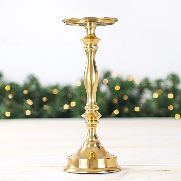 Medium Gold Aluminium Pillar Candle Holder 1 Medium Gold Aluminium Pillar Candle Holder