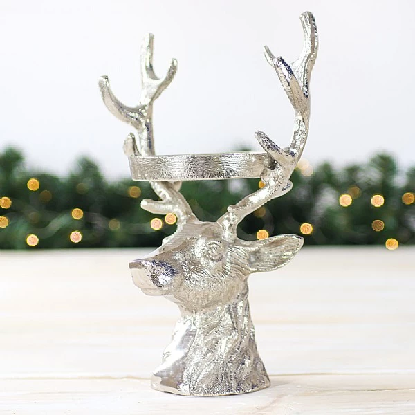 Aluminium Reindeer Head Tealight Holder 3 Aluminium Reindeer Head Tealight Holder - Image 3