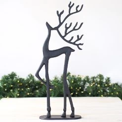 Large Aluminium Black Reindeer
