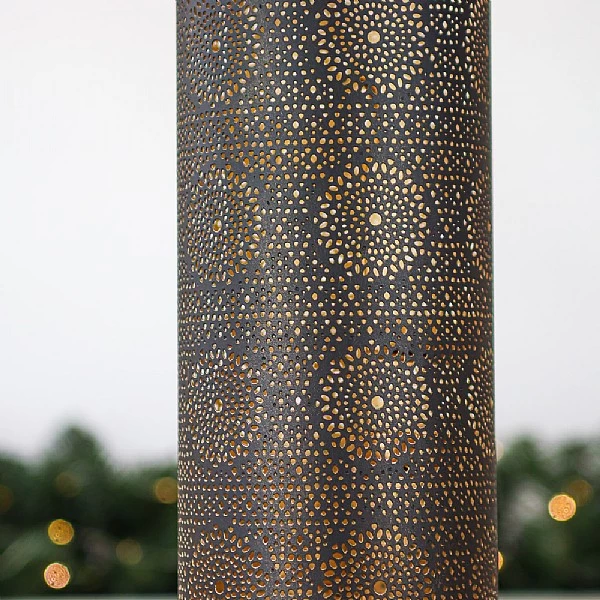 Small Black & Gold Iron Tealight Holder 2 Small Black & Gold Iron Tealight Holder - Image 2