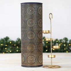 Small Black & Gold Iron Tealight Holder 5 Small Black & Gold Iron Tealight Holder -Tinsel Nest Sales Store 1242262 3