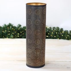 Large Black & Gold Iron Tealight Holder