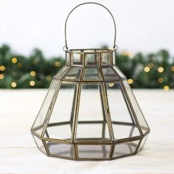 Small Iron Tealight Holder With Glass