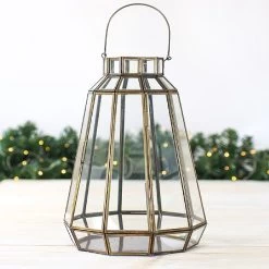 Large Iron Tealight Holder With Glass