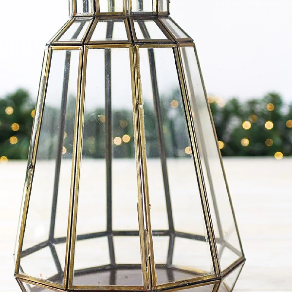 Large Iron Tealight Holder With Glass 2 Large Iron Tealight Holder With Glass - Image 2