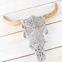 Wooden & Aluminium Decorative Skull