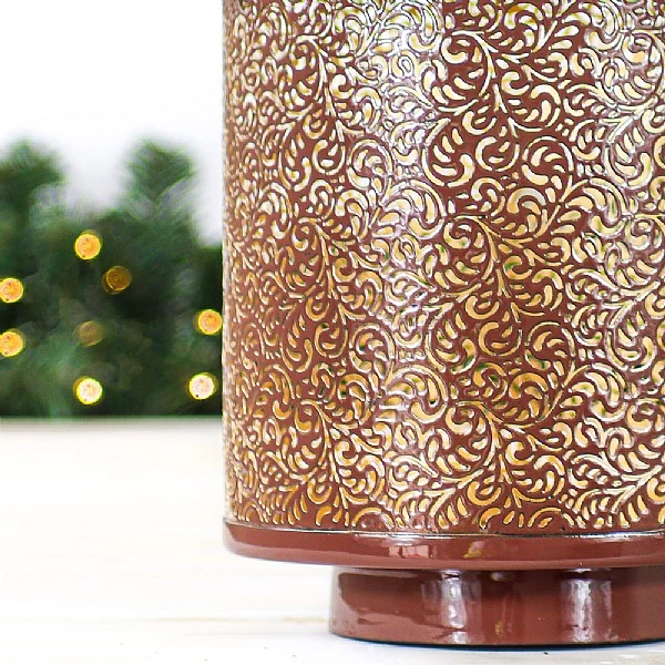 Dusky Pink Large Iron Lantern 2 Dusky Pink Large Iron Lantern - Image 2