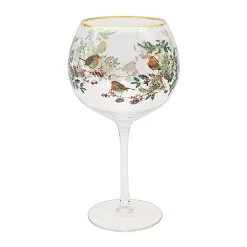 Christmas Robins Gin Glass