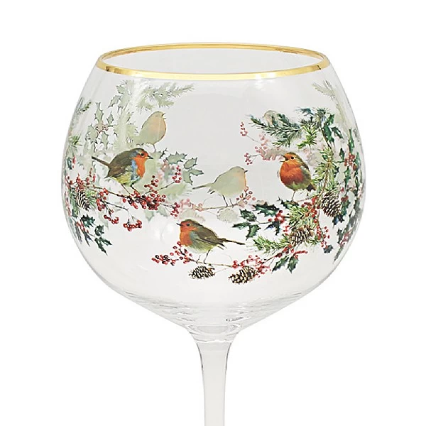 Christmas Robins Gin Glass 2 Christmas Robins Gin Glass - Image 2