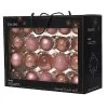 Decoris Box Of 42 Velvet Pink Glass Baubles