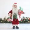 41cm Red & Green Standing Santa With Gift