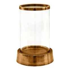 Ivyline Hampton Hurricane Lantern In Antique Brass (H40cm X W24cm)