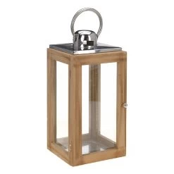 KOOPMAN Wood Stainless Steel Lantern 54cm
