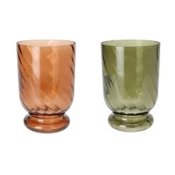 KOOPMAN Glass Hurricane 21cm (Assorted Designs)