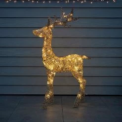 130cm LED Gold Reindeer
