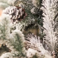 7ft Balmoral Flocked Spruce Artificial Christmas Tree -Tinsel Nest Sales Store 1244764 1