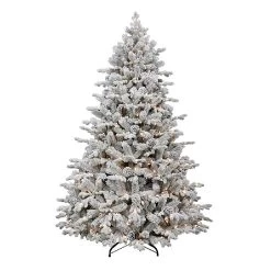 6ft Pre-Lit Balmoral Flocked Spruce Artificial Christmas Tree