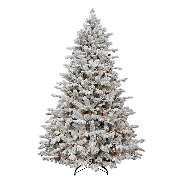 6ft Pre-Lit Balmoral Flocked Spruce Artificial Christmas Tree 1 6ft Pre-Lit Balmoral Flocked Spruce Artificial Christmas Tree