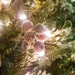 6.5ft Pre-Lit Slim Frosted Berry Spruce Artificial Christmas Tree -Tinsel Nest Sales Store 1244768 2