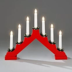 Konstsmide Simple Red Candle Welcome Light