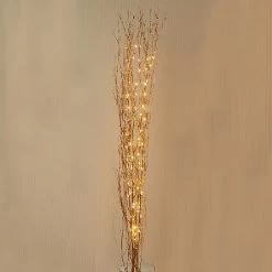 Premier Warm White Gold Glitter LED Twig Lights 1.2m