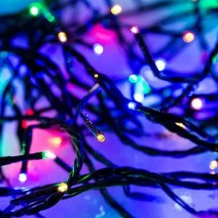 480 Multi Colour LED Christmas Twinkle Lights (Green Cable)