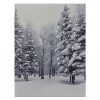 Woodland Snow Scene LED Canvas 50x70cm